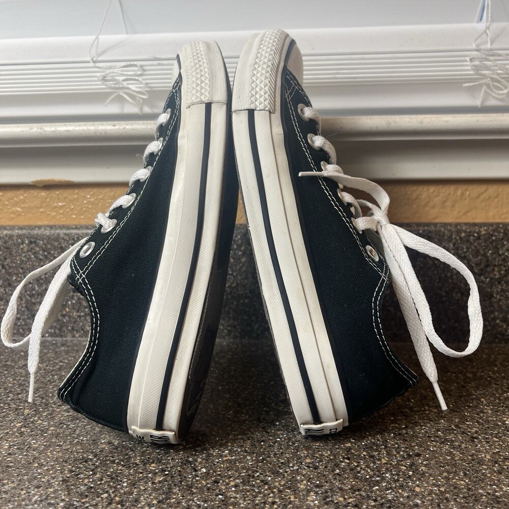 Converse All Star Low Top Womens Sz 7 Classic Black Canvas Sneaker Skate Lace Up - Picture 5 of 12